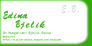 edina bjelik business card